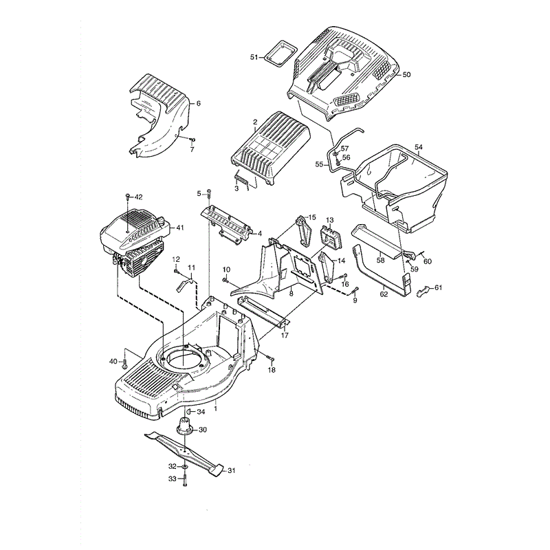 Mountfield 550R Petrol Lawnmower (01-2002) Parts Diagram, Page 1