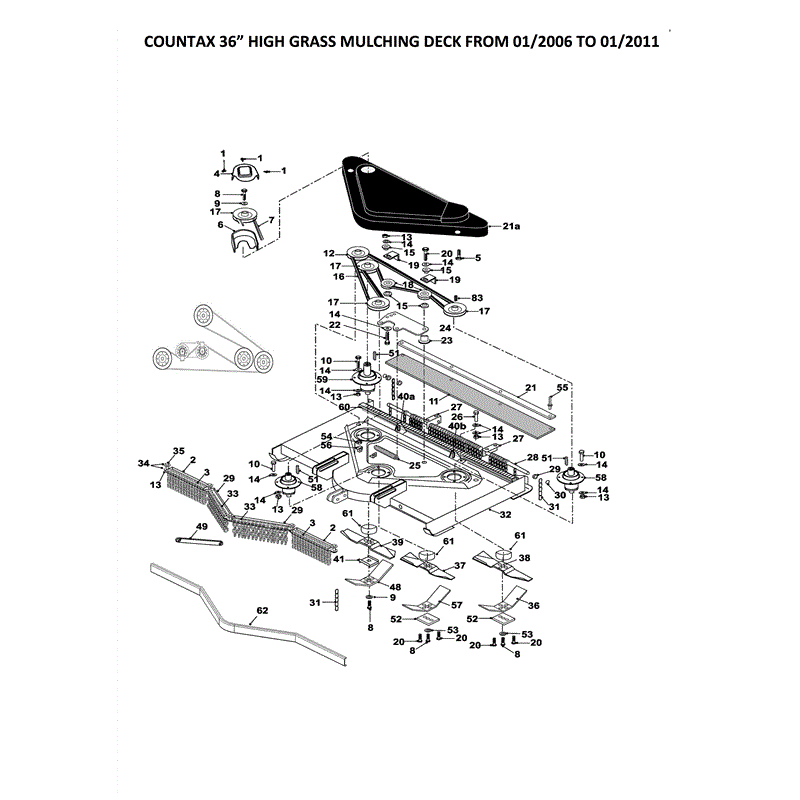 Countax 36" HGM DECK 2006 - 2010 (2006 - 2010) Parts Diagram, Page 1