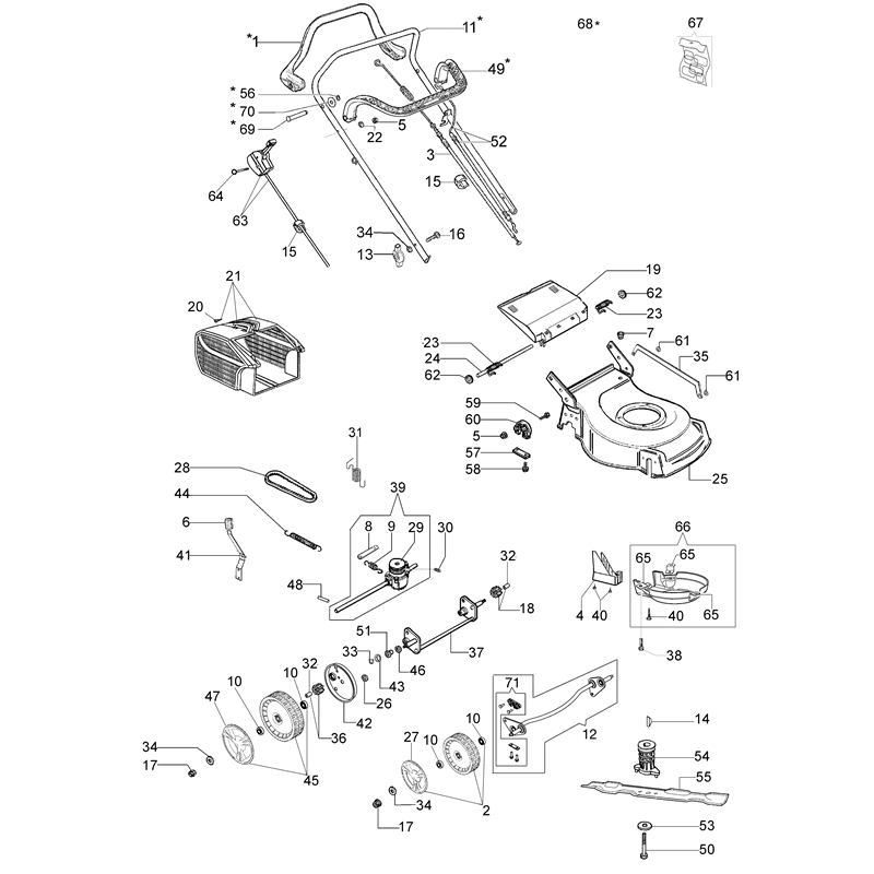 Oleo-Mac G 44 TK (K500) (G 44 TK (K500)) Parts Diagram, ESSENTIAL complete illustrated parts list (From January 2012)