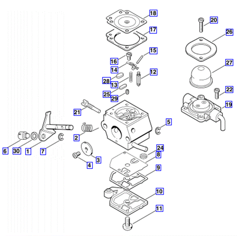 Stihl FS 55 Brushcutter (FS55) Parts Diagram, CARBURETOR C1Q-S44A