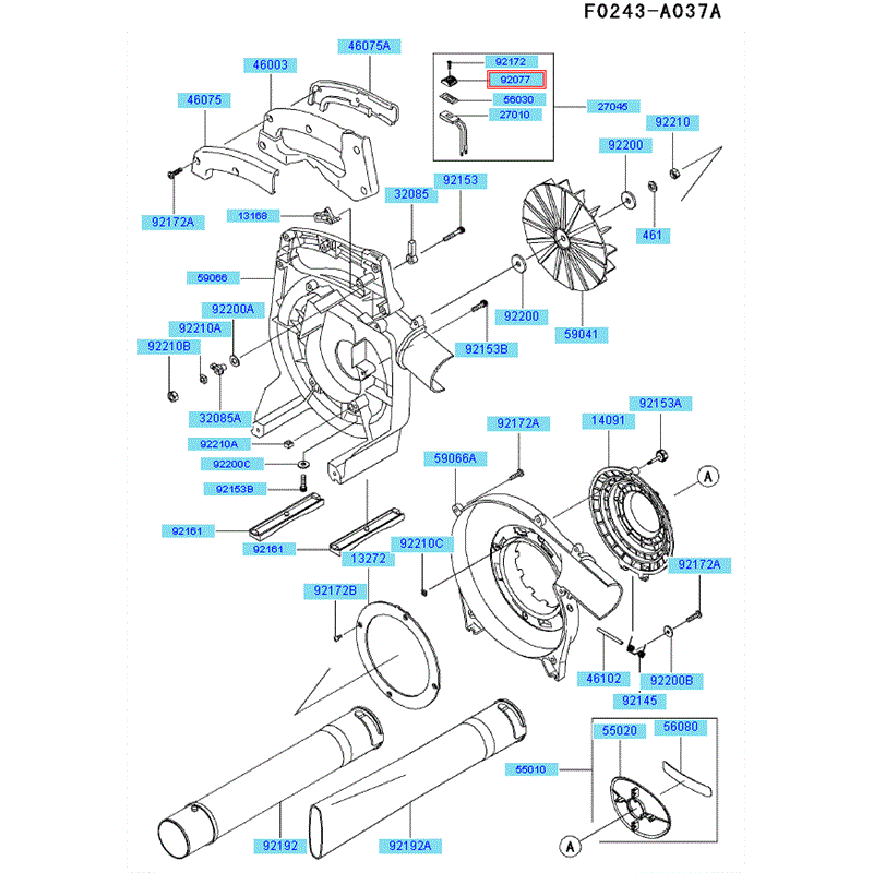 Kawasaki KRH300A (HG300B-AS50) Parts Diagram, Housing