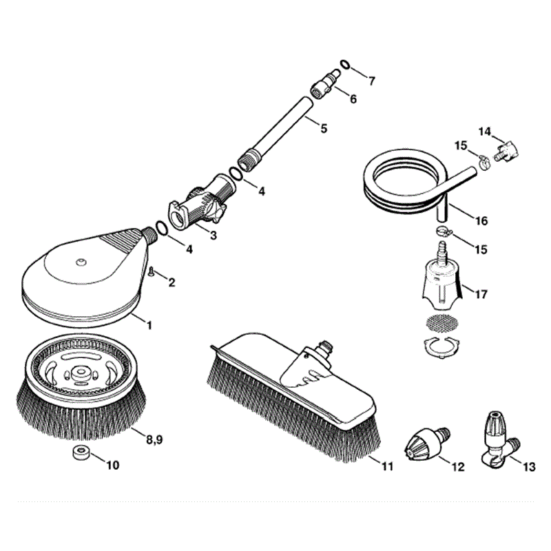 Stihl RE 108 Pressure Washer (RE 108) Parts Diagram, Washing brush