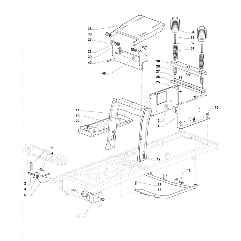 Mountfield T38SD Lawn Tractor (2009) Parts Diagram, Page 1
