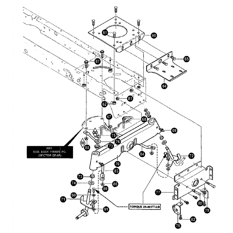 Hayter 15/40 (145R001001-145R099999) Parts Diagram, Frame Assembly 2