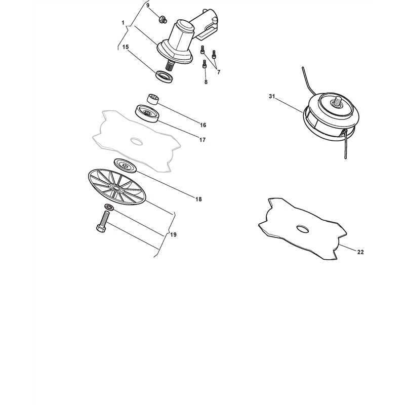 Mountfield BJ 335 Petrol Brushcutter [285320003MO9] (2009) Parts Diagram, Gear case