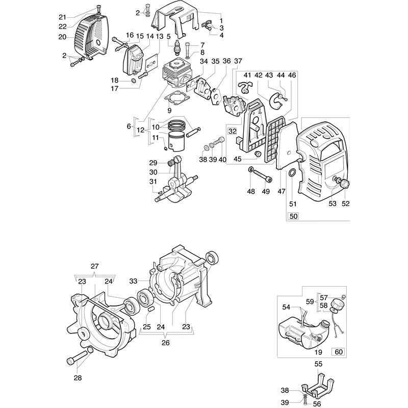 Oleo-Mac 750 S (750 S) Parts Diagram, Engine