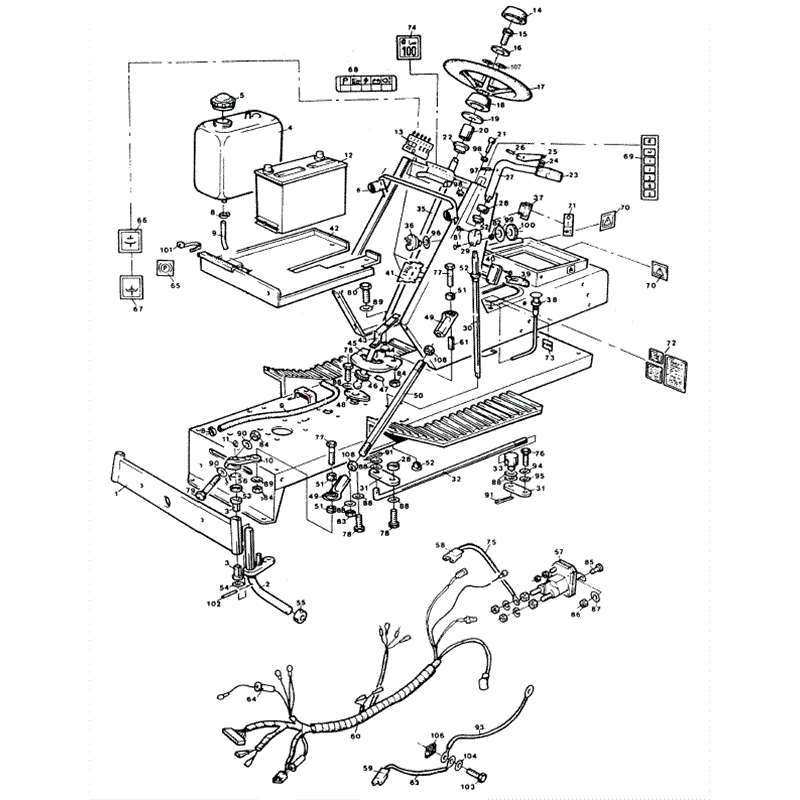 1990 S-T- D & CLIPPER SERIES WESTWOOD TRACTORS (1990) Parts Diagram, Steering