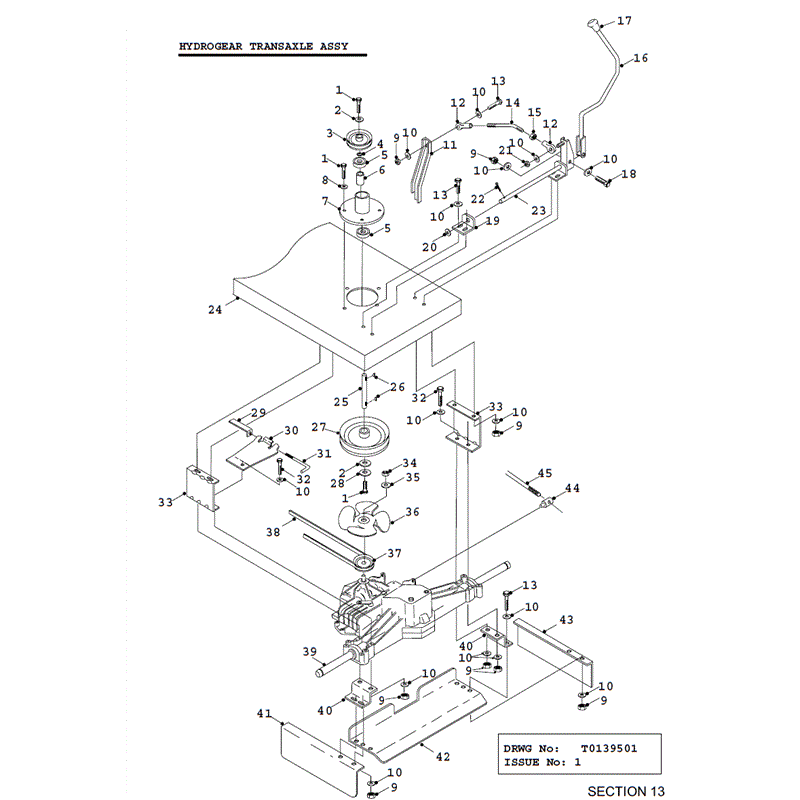 Countax K Series Lawn Tractor 1995 (1995) Parts Diagram, Hydrogear Transaxle
