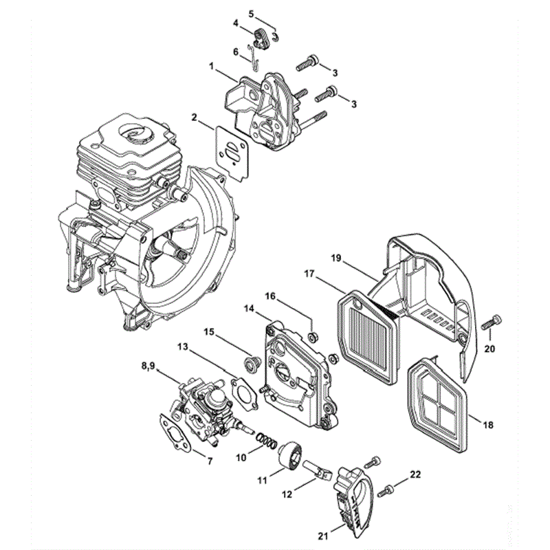 Stihl FS 240 Brushcutter (FS240CE) Parts Diagram, Spacer flange, Air filter