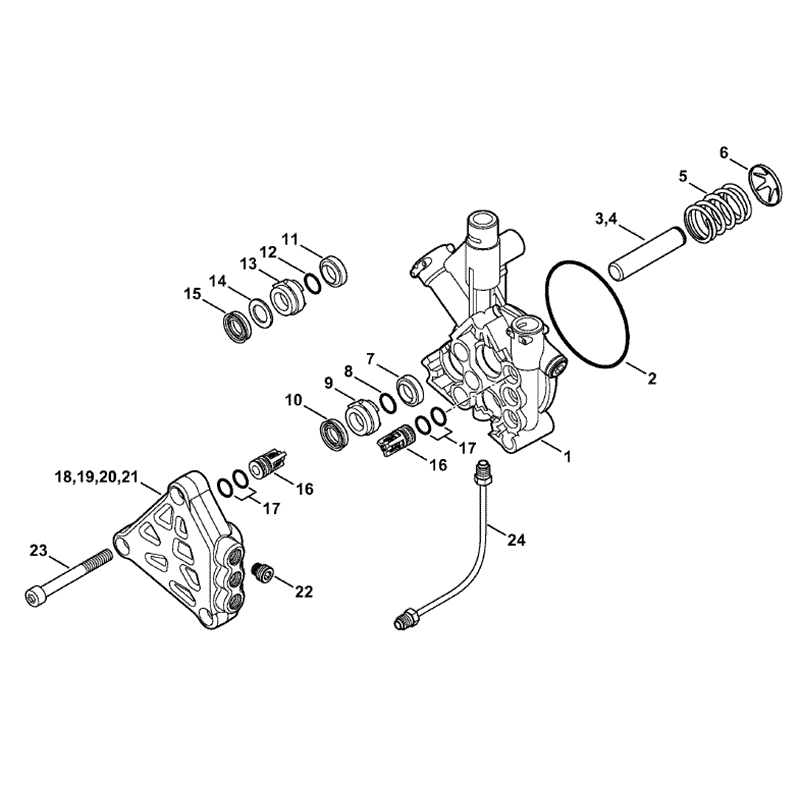 Stihl RE 143 Pressure Washer (RE 143) Parts Diagram, Pump