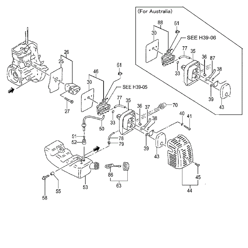 Tanaka THT-210S (1644-H39) Parts Diagram, ENGINE-1