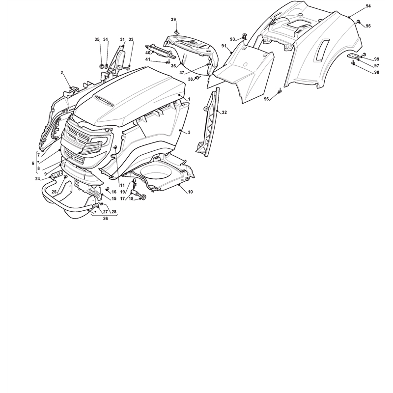 Mountfield 1636H Lawn Tractor (2T0430283-UVT [2012]) Parts Diagram, Body Work