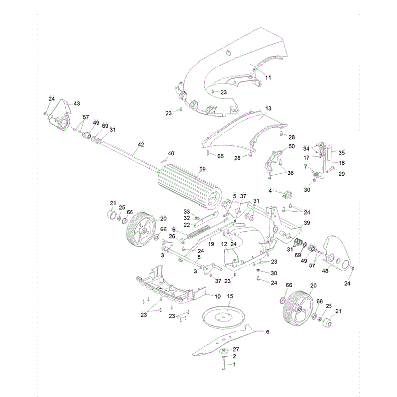 Hayter Spirit 41 Push Rear Roller Lawnmower (617) (617J402000000 AND UP) Parts Diagram, Lower Deck