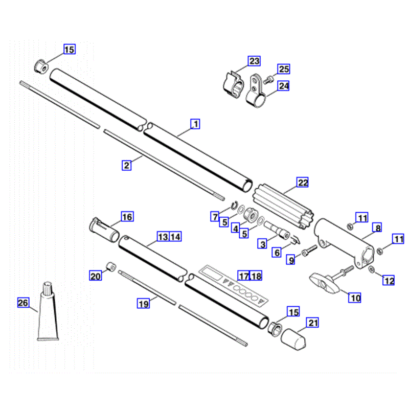 Stihl FS 55 Brushcutter (FS55) Parts Diagram, DRIVE TUBE ASSEMBLY FS55T