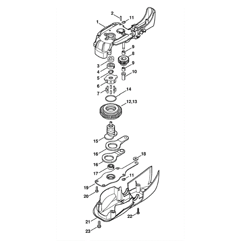 Stihl HSE 71 Electric Hedgetrimmer (HSE 71) Parts Diagram, Gear Head HSE 71