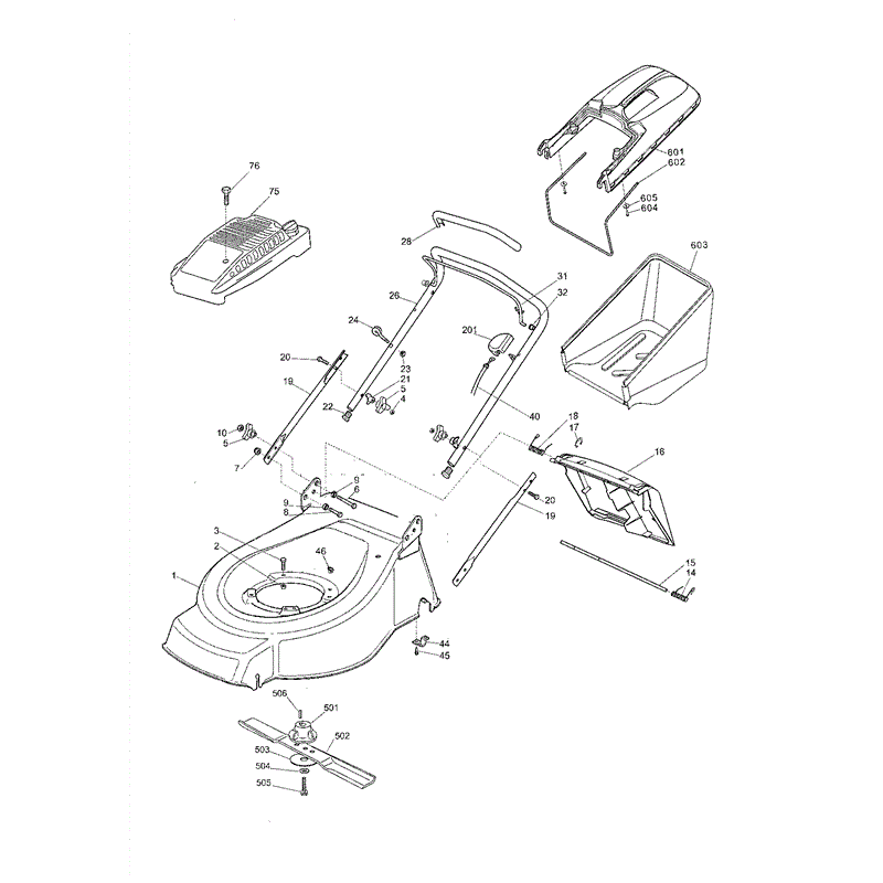 Mountfield 46RHP Petrol Lawnmower (01-2003) Parts Diagram, Page 2