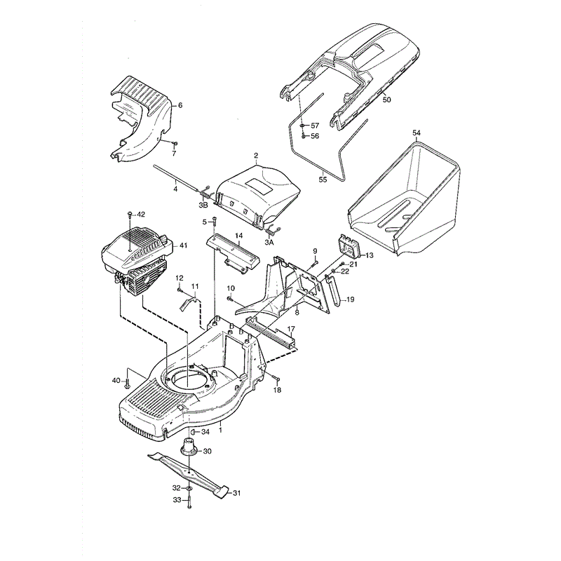 Mountfield 480R Petrol Lawnmower (01-2003) Parts Diagram, Page 1