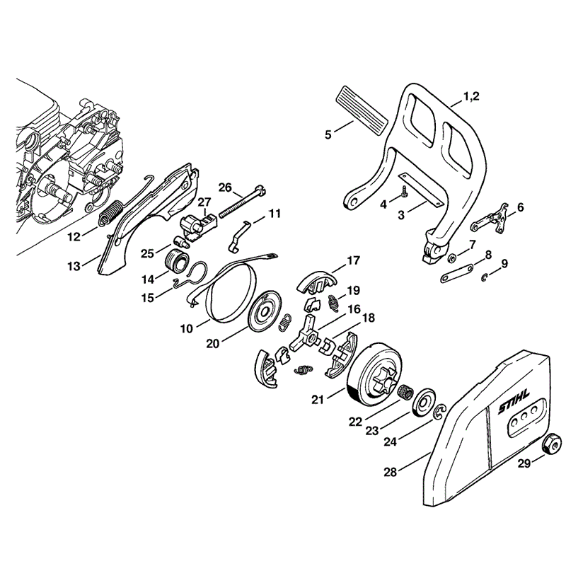 Stihl MS 170 Chainsaw (MS170D) Parts Diagram, Hand Guard
