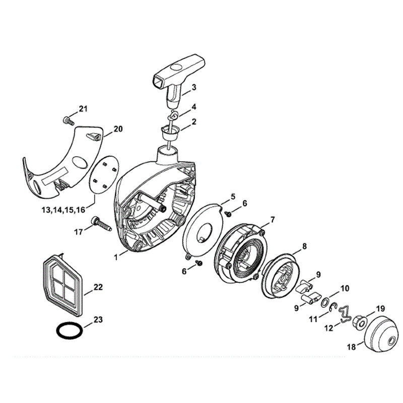 Stihl FS 240 Brushcutter (FS240CE) Parts Diagram, Rewind Starter