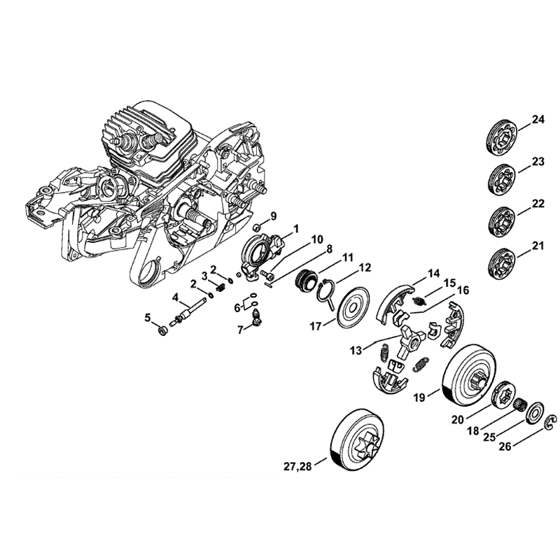 Stihl MS 261 Chainsaw (MS261 VW) Parts Diagram, Oil Pump