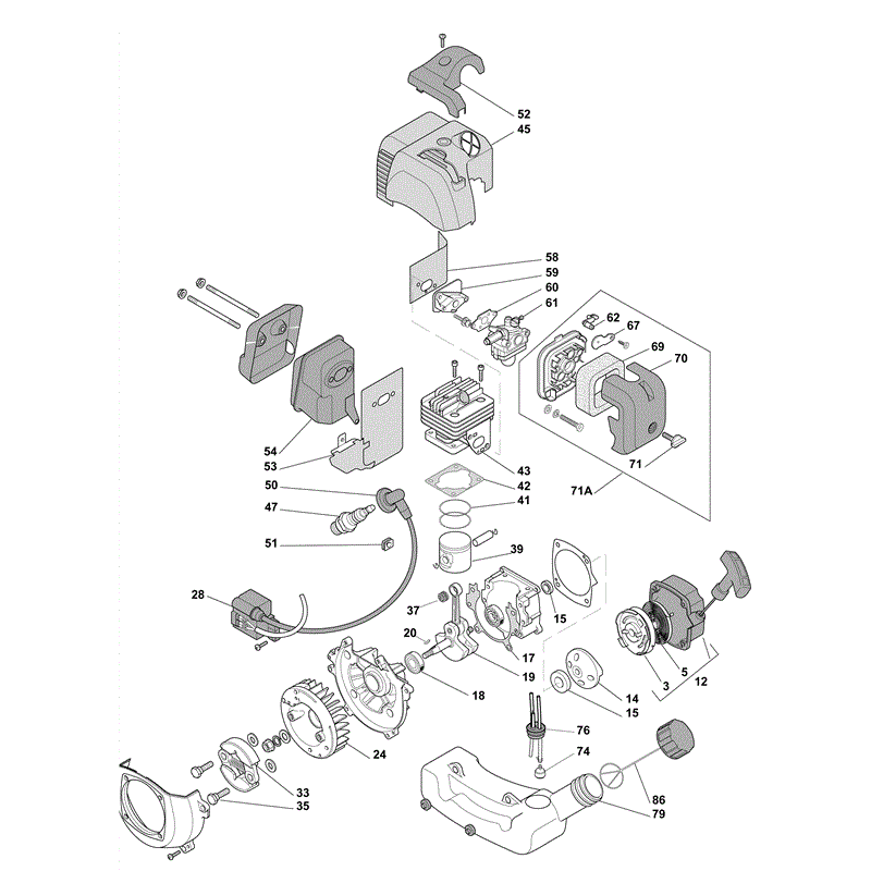 Mountfield BJ 335 Petrol Brushcutter [285320003MO9] (2009) Parts Diagram, Page 1