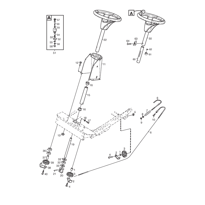 Stiga VILLA 12 (13-2725-13 [2009]) Parts Diagram, Steering_0