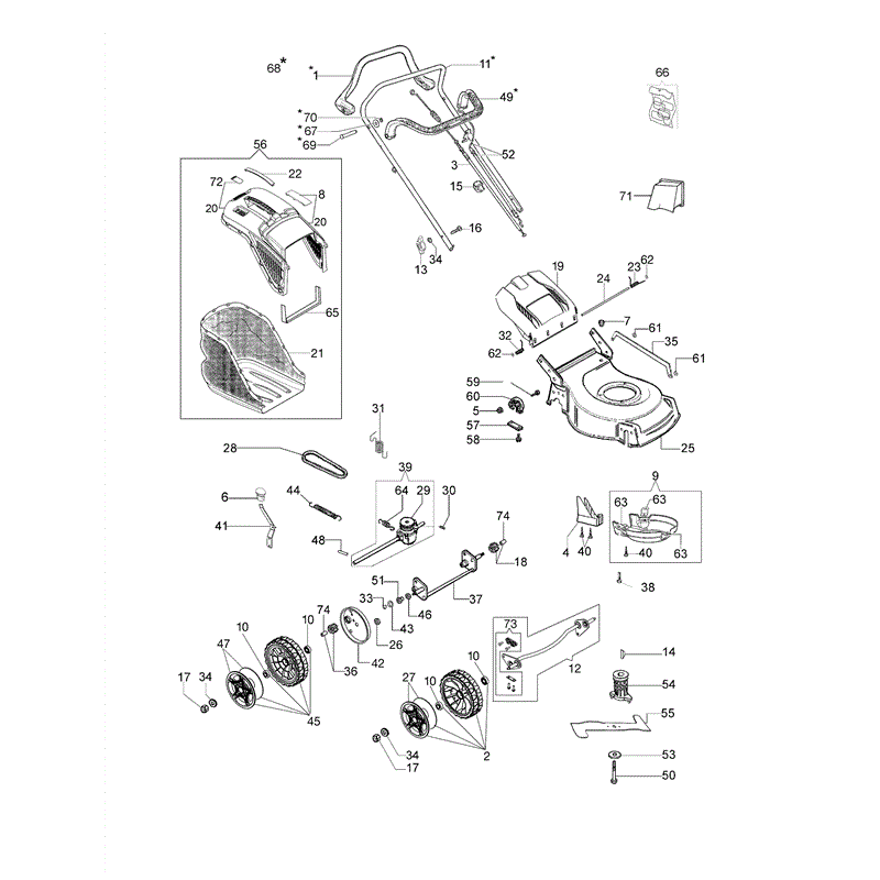 Efco LR 48 TBQ Comfort Plus B&S Lawnmower (LR 48 TBQ Comfort Plus) Parts Diagram, Page 1