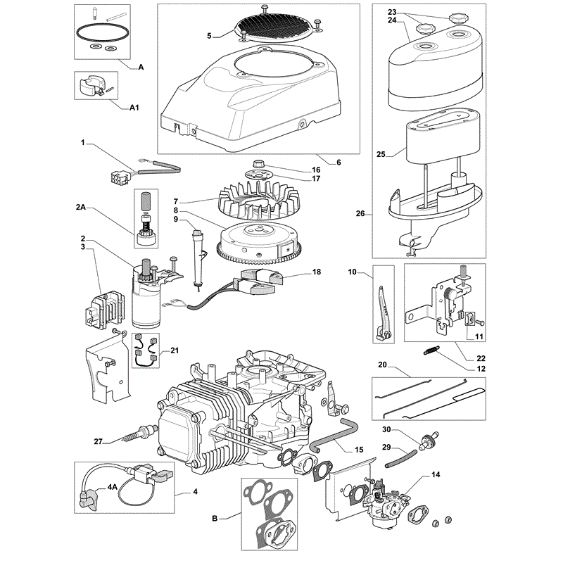 Castel / Twincut / Lawnking TRE0701 (2011) Parts Diagram, Page 1