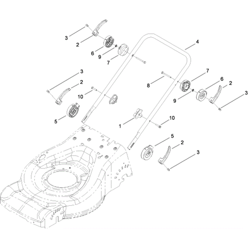 Hayter R48 Recycling (447) (447E290000001 - 447E290999999) Parts Diagram, Lower Handle Assembly