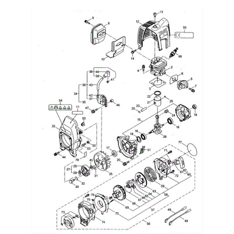 Hayter 460E Brushcutter (460E) Parts Diagram, Engine