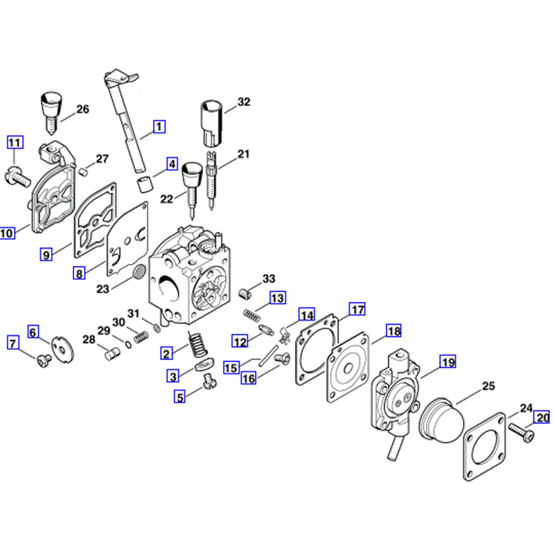 Stihl BG 55 C Blower (BG55C) Parts Diagram, Carburetor C1Q-S64