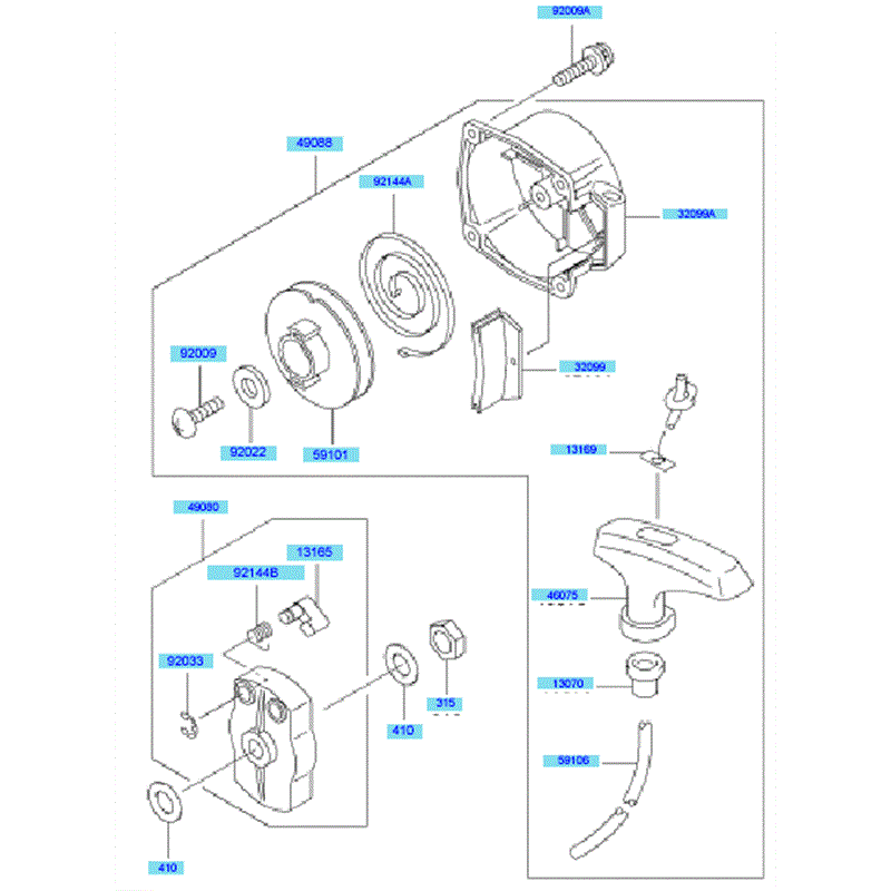 Kawasaki KRB400A (HA400A-BS50) Parts Diagram, Starter