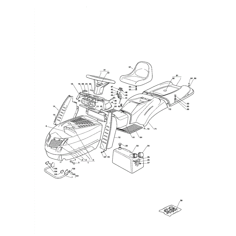 Mountfield 1440M Lawn Tractor (01-2004) Parts Diagram, Page 4