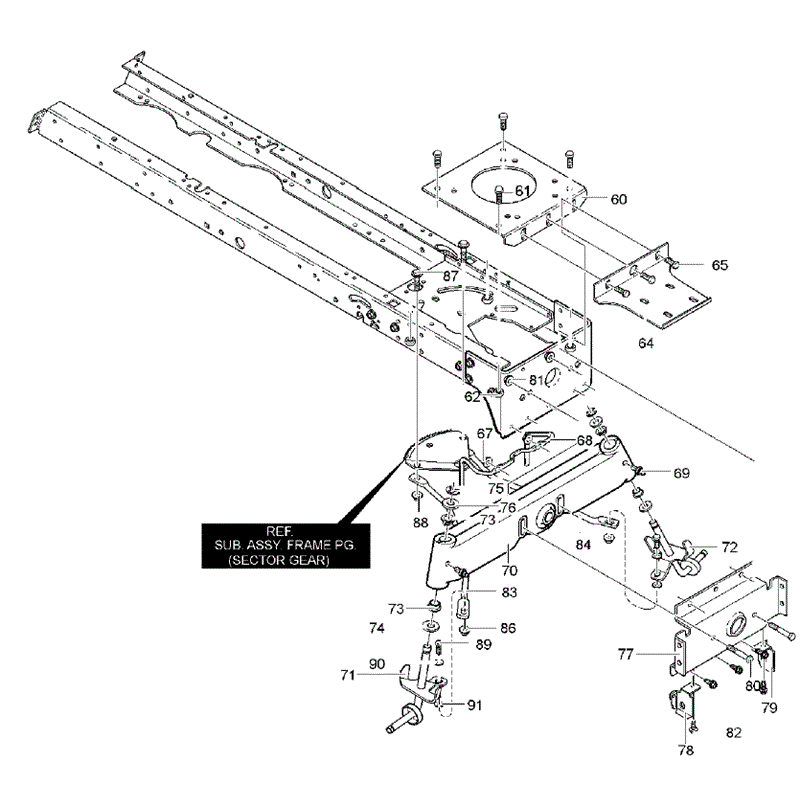 Hayter 19/40 (146S001001-146S099999) Parts Diagram, Frame Assembly 2