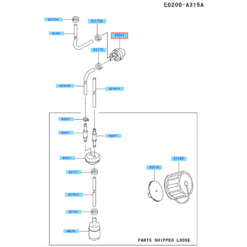 Kawasaki KRB400B (HG400A-AS51) Parts Diagram, Fuel Tank - Fuel Valve