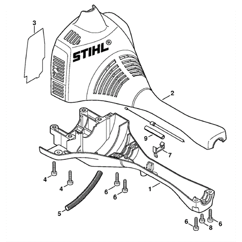 Stihl FS 55 Brushcutter (FS55-Z) Parts Diagram, Engine housing (Bike handle)