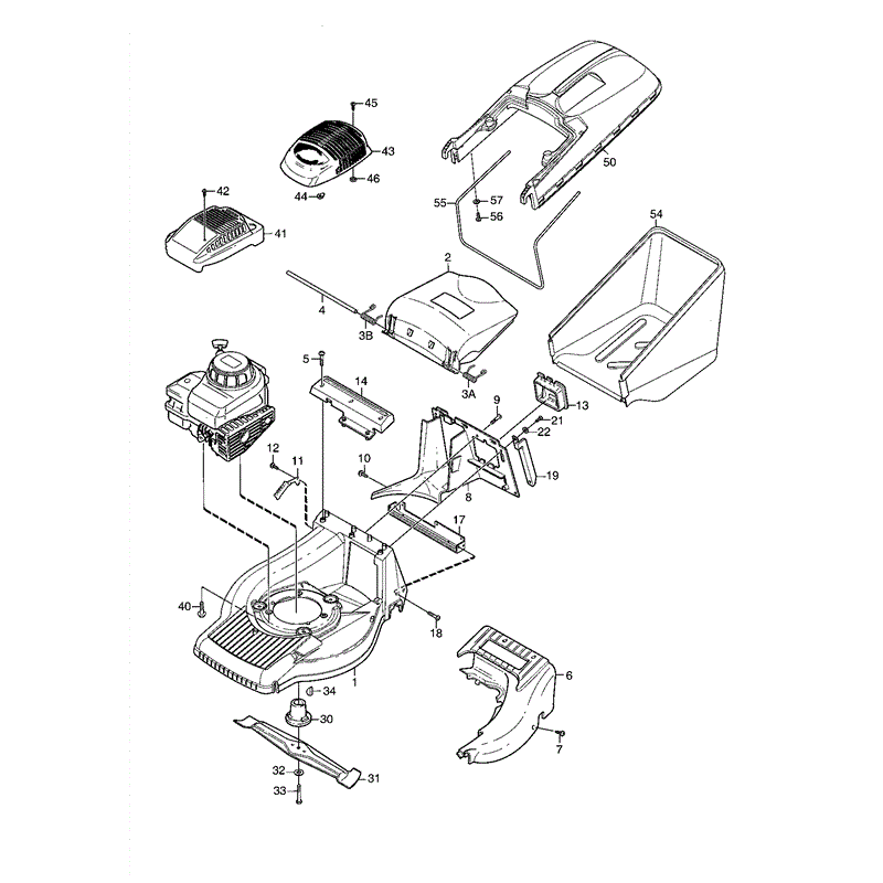 Mountfield 550R Petrol Lawnmower (01-2004) Parts Diagram, Page 1
