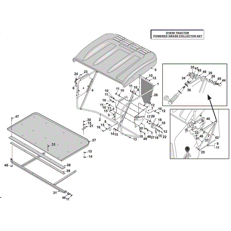 Countax D18-50 Lawn Tractor 2004 -  2006  (2004 - 2006) Parts Diagram, POWERED GRASS COLLECTOR NET