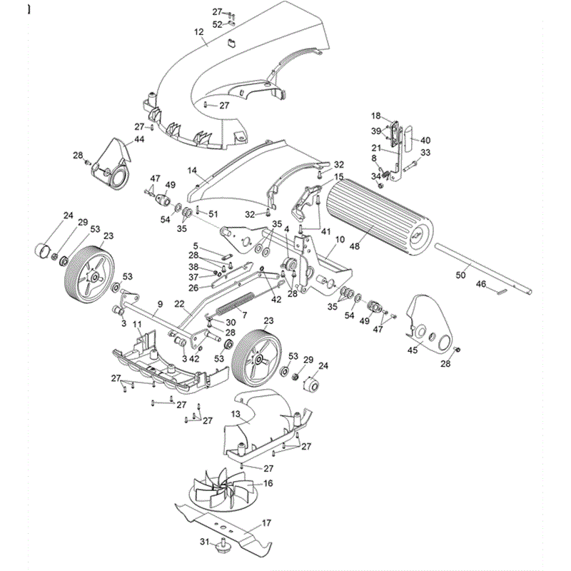 Hayter Spirit 41 Electric Lawnmower (615) (615J500000000 AND UP ) Parts Diagram, Lower Deck