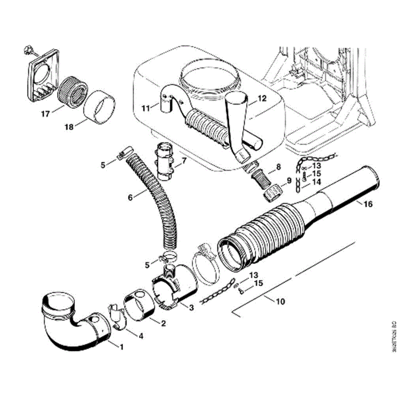 Stihl BR 400 Backpack Blower (BR 400) Parts Diagram, L-Dusting and granulate spreading attachment