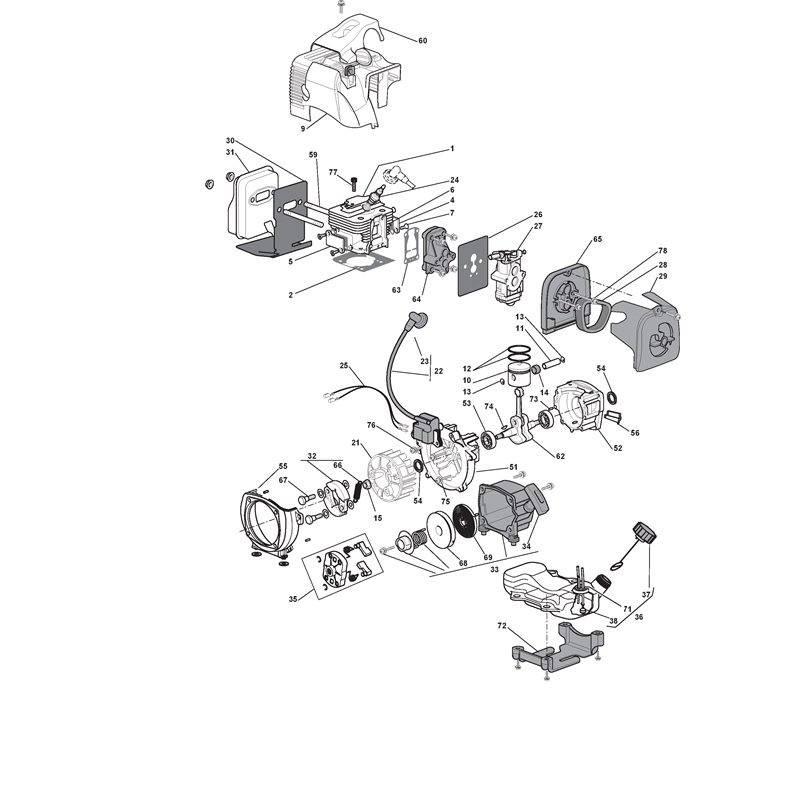 Mountfield MB 3502 (283821003-M08 [2009]) Parts Diagram, Engine