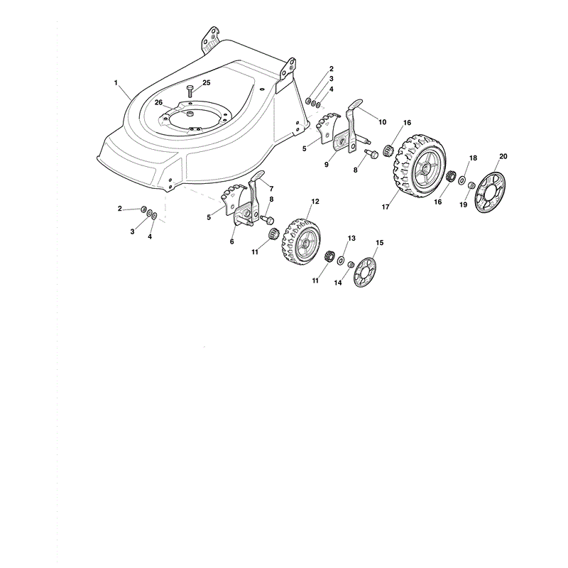 Mountfield 461HP Petrol Rotary Mower (2009) Parts Diagram, Page 1
