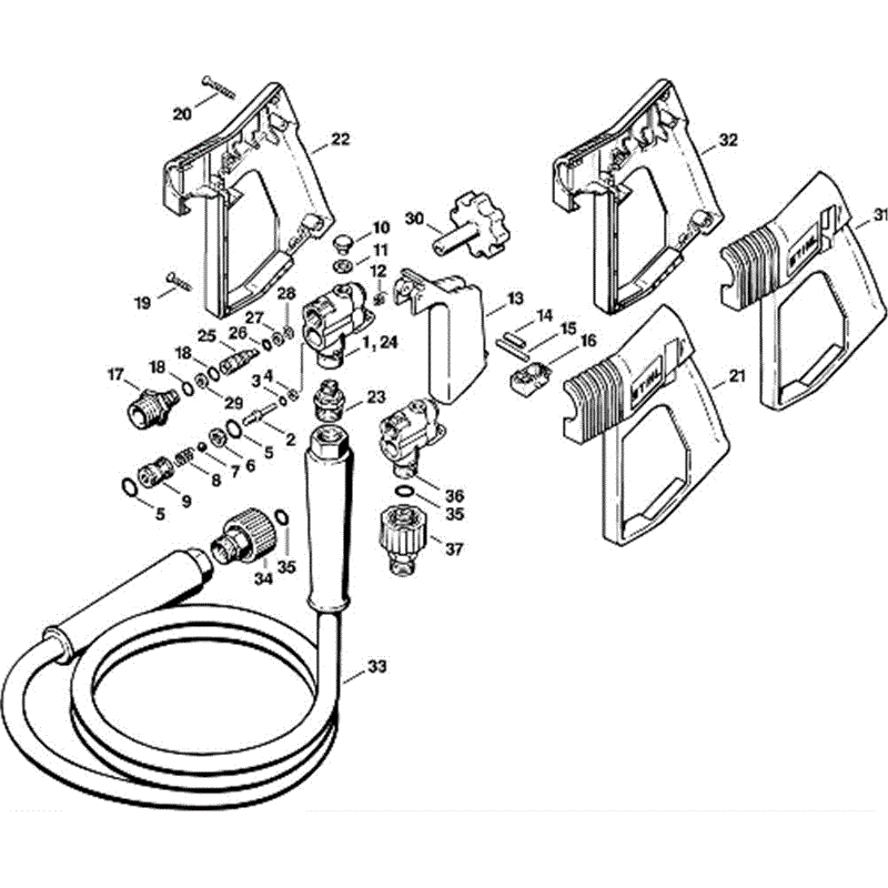 Stihl RB 400 K Pressure Washer (RB 400 K) Parts Diagram, K-Spray gun