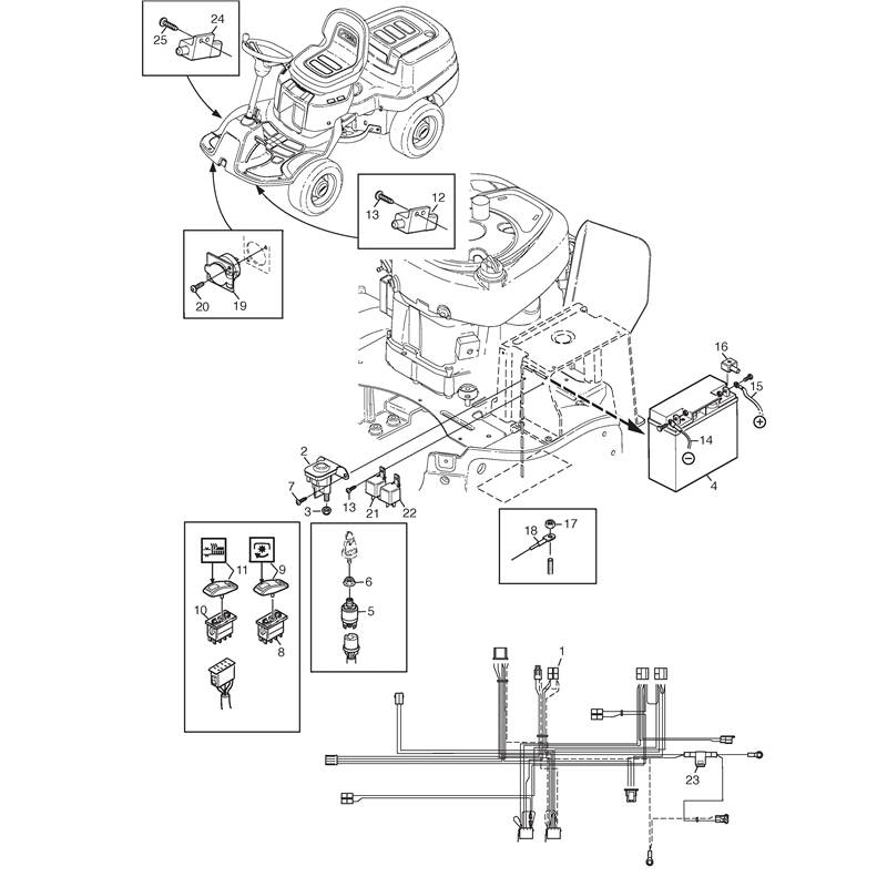 Stiga VILLA 520 HST (13-5721-71 [2013-2015]) Parts Diagram, Electrical Parts_0