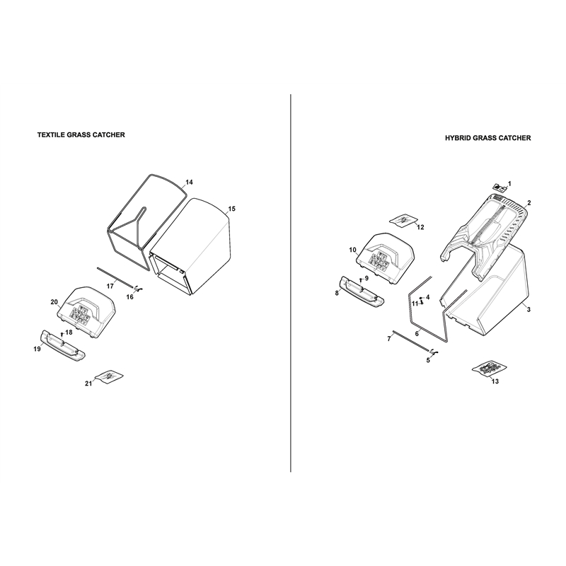 Mountfield HP46 Petrol Rotary Mower (2L0481048-M19 [2019-2021]) Parts Diagram, Catcher