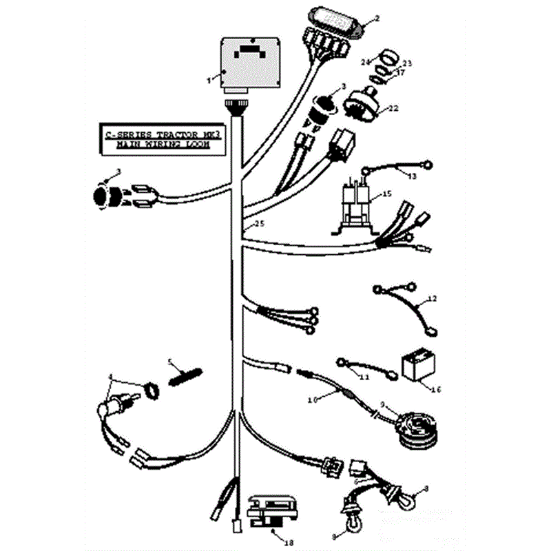 Countax C Series Lawn Tractor 2001 - 2003 (2001 - 2003) Parts Diagram, Main Wiring Loom