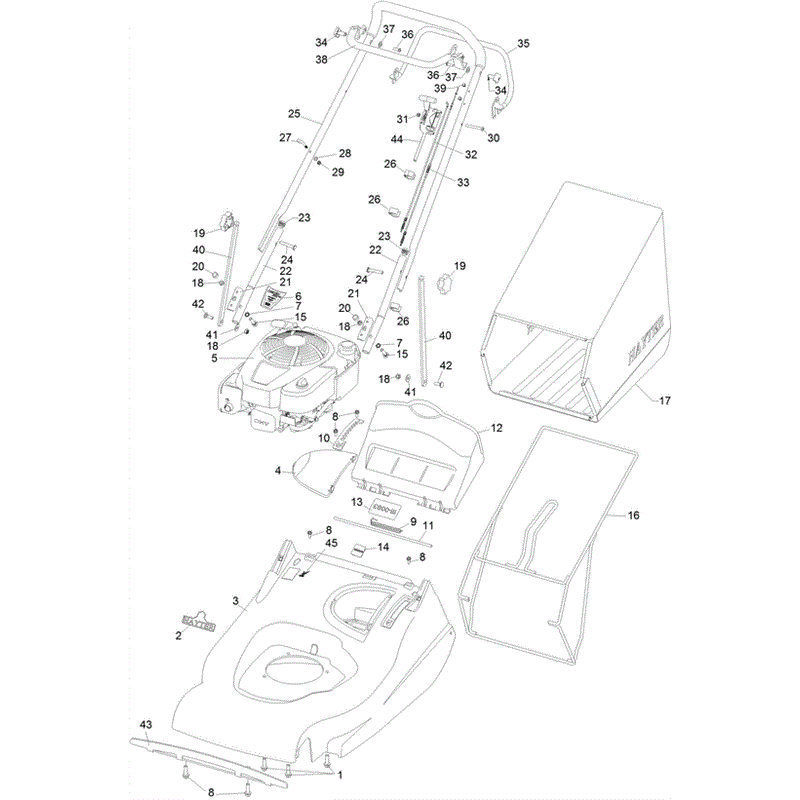 Hayter Harrier 56 (566) Lawnmower (566H313000001-566H313999999) Parts Diagram, Upper Mainframe