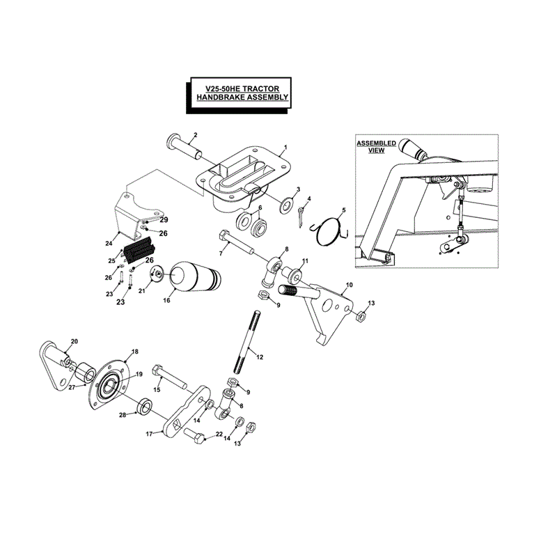 Westwood V25-50HE 2011 Tractor (2011) Parts Diagram, Hand Brake PTO Assy