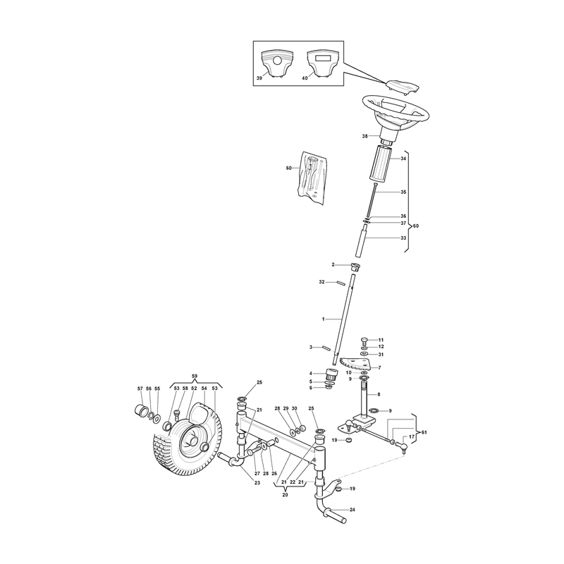 Mountfield 1228HB Ride-on (2T0220213-MFR [2014]) Parts Diagram, Steering