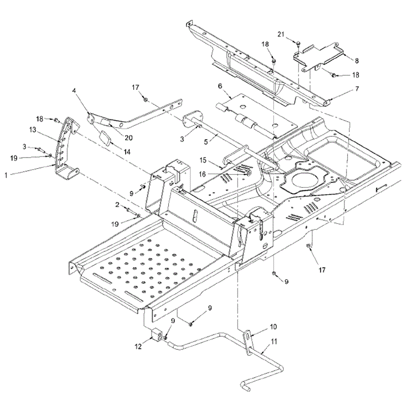 Hayter RZT420H (136E ) Parts Diagram, Deck Lift & Seat Support Assembly